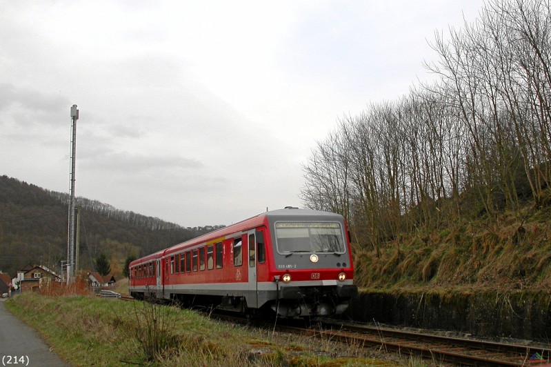 Bahn 214.jpg - Triebzug 628 485-5 irgendwo auf dem letzten Drittel der Lautertalbahn Richtung Lauterecken.